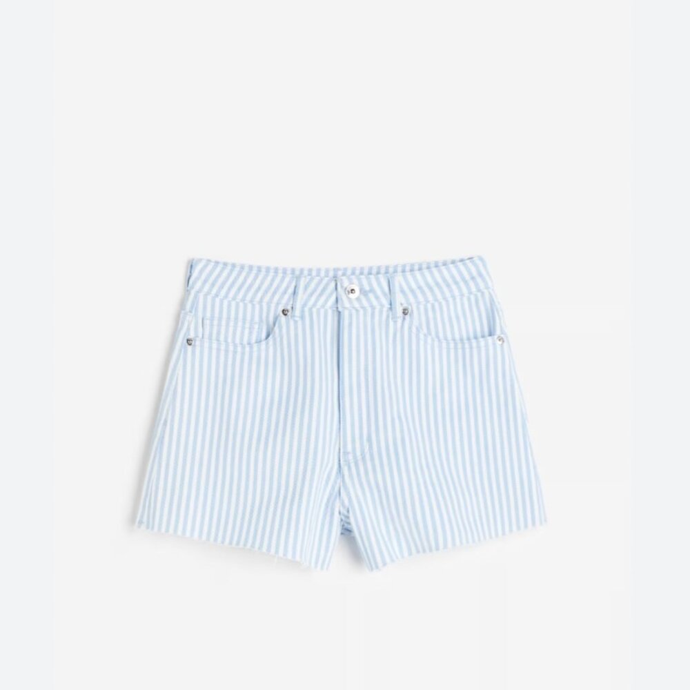 H&M Striped Denim Shorts